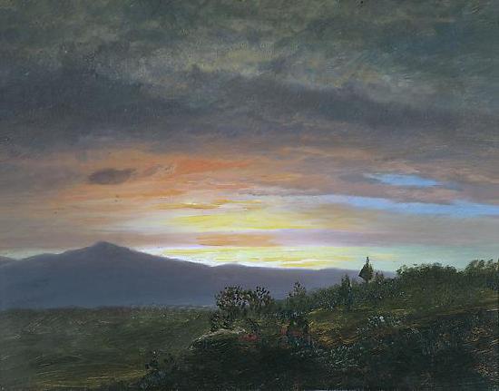 Frederic Edwin Church Twilight, Mount Ktaadn oil painting picture